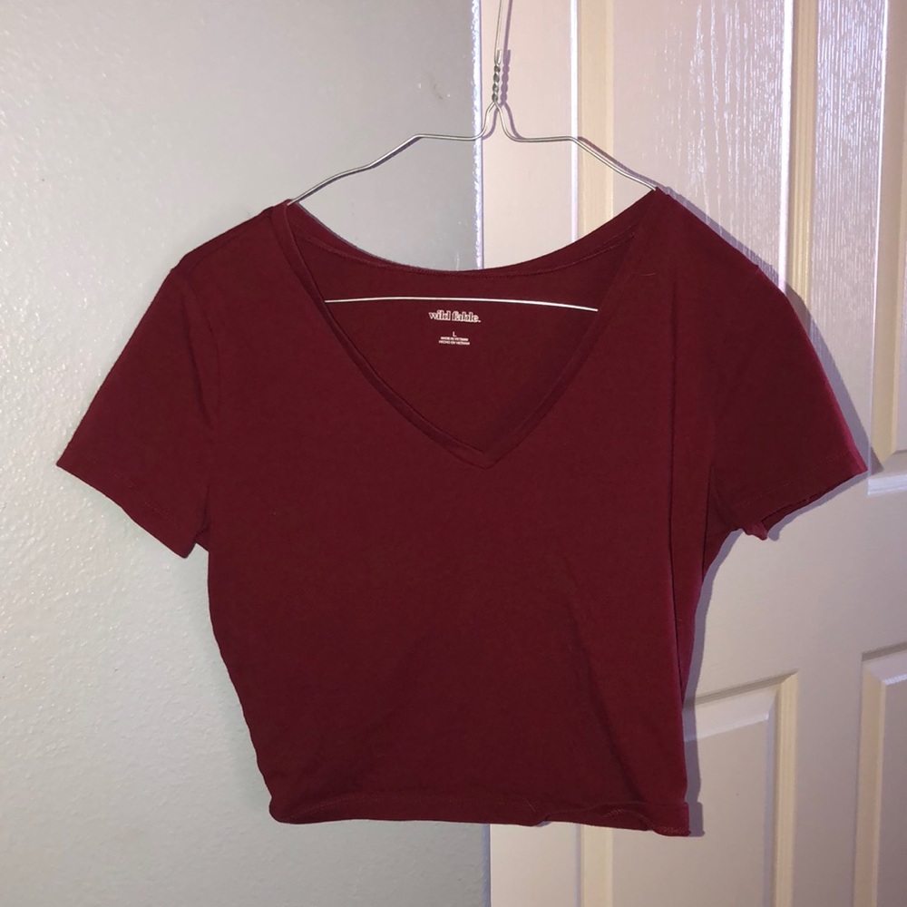 Dark red crop top